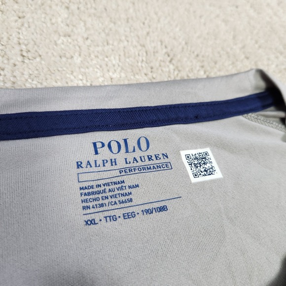 Polo Ralph Lauren Shirt Men XXL Gray Performance Golf Quick Dry Hidden Pocket - Picture 8 of 11